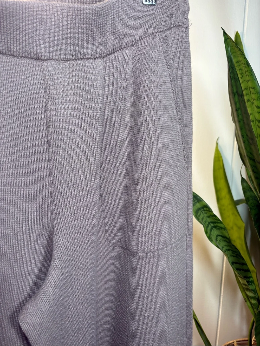 Free People Beach Freya Knit Pants •taupe, linen blend, pockets, S - Picture 7 of 12